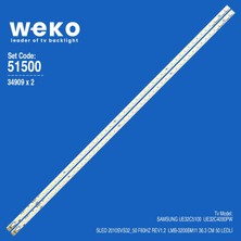 Weko UE32C5100 UE32C4000PW 34909 32'' Inç 2 Adet Tv LED Bar Takım