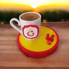 Rivelcandle Şampiyon Temalı Taş Tozundan Üretilmiş 1 Kişilik Türk Kahvesi Seti