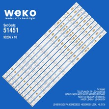 Weko TF-LED48S39T2S 48C6 48CE3410D 36206 48'' Inç 10 Adet Tv LED Bar Takım
