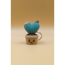 Rodopiva Örgü Desenli Kalp Çiçeği Anahtarlık (Plastik)