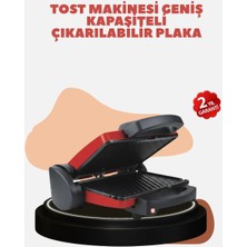 Epilons Kompakt Izgara Ve Tost Makinesi – Çıkarılabilir Plaka, Döküm Gövde