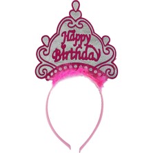 Store Mania Ieg™ Happy Birthday Neon Pembe Renk Doğum Günü Tacı 24X15 cm