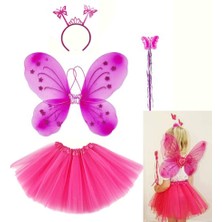 Store Mania Ieg™ Fuşya Kostümü - Fuşya Kostüm Aksesuar Seti 4 Parça