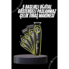 Epilons Unısex Çok Fonksiyonlu Bakım Seti Led Göstergeli Tıraş Makinesi Saç Sakal Vücut