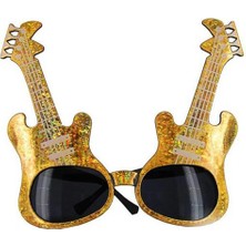 SHC4200 Mey Ithalat® Altın Renk Rockn Roll Gitar Şekilli Parti Gözlüğü 15X15 cm