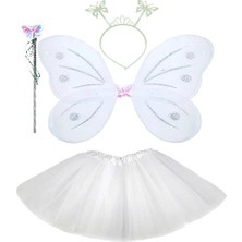 SHC4200 Mey Ithalat® Beyaz Kostümü - Beyaz Kostüm Aksesuar Seti 4 Parça