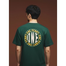 One Penny Watch One Circle Ön Nakış ve Arka Baskılı T-Shirt