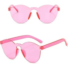 SHC4200 Mey Ithalat® Sert Mika Oval Şekilli Çerçevesiz Pembe Gözlük Parti 5X14 cm