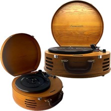 Braventa Collection Pikap Crownwell Ahşap Klasik Plak Çalar Bluetooth USB Sd Kart Okuyuculu