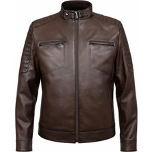 Tabakhanem Erkek Kuzu Derisi Deri Ceket – Slim Fit, Fermuarlı, Kapitone Omuz Detay