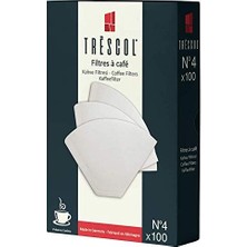 Braventa Collection Trescol Kahve Filtresi, Beyaz Kağıt, 4 Numara, Büyük Boy, 100'LÜ Paket