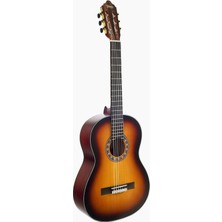 Delixa VC304ASB Klasik Gitar, Scale 4/4, Antik Sunburst Mat, Kapak