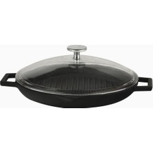 Braventa Collection Döküm Izgara Tva Cam Kapaklı, 26 cm