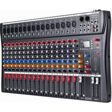 Delixa Mix Dm-16 Deck Mikser 16 Kanal Ses Mikseri (Bluetooth USB Efekt)