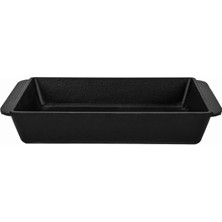 Braventa Collection Döküm Dikdörtgen Rosto ve Fırın Tepsisi Döküm Demir Yekpare Çift Kulplu Ölçü 21X33CM.