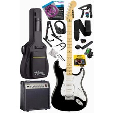 Delixa RPH-40WB-30AMP Siyah Beyaz 30W Amfili Elektro Gitar Seti Hsh Manyetik Maple Klavye Üst Kalite