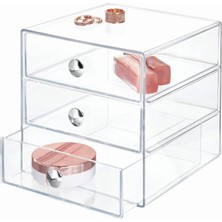 Braventa Collection Interdesign 35300 M4EU Çekmeceli Organizer 3 , Şeffaf, 4 Adet, Şeffaf, 1 Parça