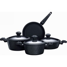 Delixa Bio Diamond Antibakteriyel Kulp 7 Parça Tencere Seti