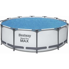 Delixa Flowclear™ Güneş Örtüsü, Ø 356 Cm, Yuvarlak 366 cm ve 396 cm Yüzey Havuzları Için, Mavi