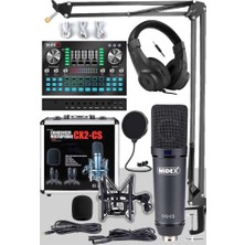 Delixa Stüdyo Ekipmanları Private Paket-4 Cx2 Mikrofon VS20 Ses Kartı Stüdyo Kayıt Seti