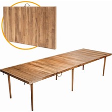 Delixa Katlanır Kamp, Piknik ve Bahçe Masası 75X228 cm - Ceviz Renk