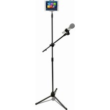 Braventa Collection 190CM Maksimum Uzunluk Mikrofon Standı Multi Fonksiyonel 2in1 Mikrofon ve Tablet Stand Katlanabilir