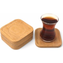 Braventa Collection Bambu Kare Çay Tabağı Bardak Altlığı 6'lı Set | Dekoratif ve Doğal Bambu Altlık – Şık ve Dayanıklı T