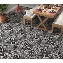 Braventa Collection Stickerart Yer Kaplama Zemin Kaplama Folyosu 65X130 cm Siyah Beyaz Fayans