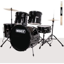Delixa CD900X-BK 22'' Yetişkin Akustik Bateri Davul Seti 22B-13T-12T-16F-14S (5 Parça)