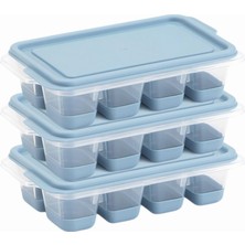 Braventa Collection 3lü Mini Kapaklı Silikon Buzluk - Kolay Çıkarım, Güvenli Istifleme, Kompakt Tasarım, Kırılmaz, Gıday