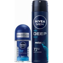 Braventa Collection Men Erkek Sprey Deodorant Deep Beat 150ML ve Mini Roll-On Fresh Active 25ML Set, Ter Karşıtı Koruma