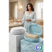 Nacario Mey Ithalat® Banyo Tasarımı: 2’li Sızdırmaz Kapaklı Sabunluk Seti - Hijyenik Seyahat