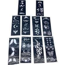 Shopwave Mix Desen 8X20CM Tüp Kına Desen Çıkartma Şablonu 10 Parça (5047)