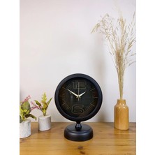 Nacario Mey Ithalat® Siyah Metal Spor Masa Saati 25×20 cm