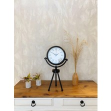 Nacario Mey Ithalat® Siyah Metal Mini Tripod Masa Saati 45×26 cm