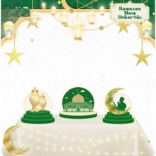 ForWhat Büro Ev Ofis Etkinik Süsleri Için 3parça Yeşil Masaüstü Ramazan Süsü