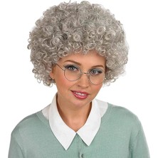 Nacario Mey Ithalat® Gri Renk Kabarık Bonus Peruk Afro Takma Saç