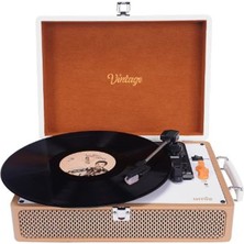 Nusrat Bilişim Umie Vintage UM-P353 Pikap Bluetoothlu 3.5mm Auxın&rcao Destekli Müzik Kutusu