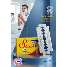 Nacario Mey Ithalat® Shark Super Chrome 100’LÜPREMIUM Paket - Profesyonel Jilet