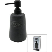 Shopwave Uzun Antrasit Gri - Mat Desen Seramik Sıvı Sabunluk (5047)