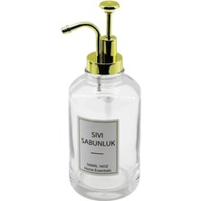Shopwave Yuvarlak Cam Şişe - Şeffafsıvı Sabunluk 500ML Pompa - Musluk Ayrık Model Başlı (5047)