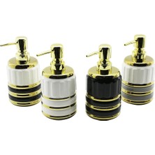 Shopwave Şişe Gold Kapak - Boğum Seramik Sıvı Sabunluk 7.5X10.5CM (5047)