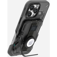 Aulumu Çok Amaçlı Manyetik Frosted Metal MagSafe Cüzdan Kartlık - Standlı - TSA Uyumlu - G03