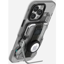 Aulumu Çok Amaçlı Manyetik Frosted Metal MagSafe Cüzdan Kartlık - Standlı - TSA Uyumlu - G03