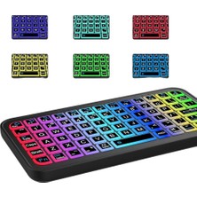 Epilons Siyah Kablosuz Mini Rgb Işıklı Klavye Bluetooth 5.2 İnce Tasarım