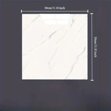 ForWhat Büro Ev Ofis Duvar Dekoru Için 30X30CM Beyaz Mermer Stil Alüminyum Plastik Sticker