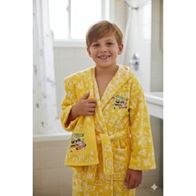 Özdilek Sponge Bob Sarı Lisanslı Çocuk Bornoz Seti 7-8 Yaş