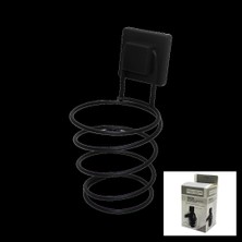 Shopwave Siyah - Metal Fönlük Fön Makine Askısı Kare Macun YAPIŞKANLI10X11X15CM (5047)