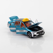 Vardem 1:24 Ölçek Metal Taksi 4 Kapısı, Kaput Bagaj ve Kaputu Açılan Sesli Işıklı Model  Araba  Turkuaz