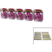 Shopwave 5pcs Tekli - Çoklu Kullanım  Mika Kristal Kollu  Resimli Yapışkanlı  Askı (5047)